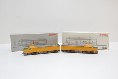 null MÄRKLIN, loco diesel double Union Pacific en jaune et gris, avec boîte (EB)...
