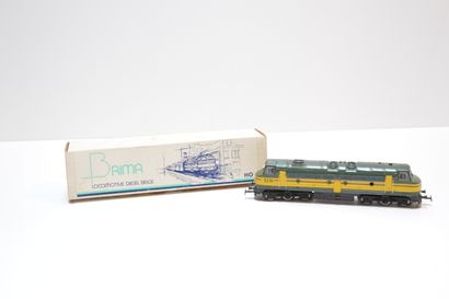 null BRIMA, 3 rails alternatif, loco diesel belge CC verte à lignes jaunes, type...
