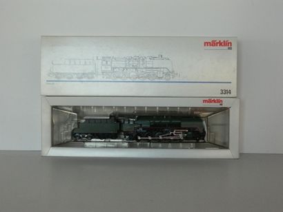 null MÄRKLIN 3314, type 150 verte de la SNCB, tender 4 axes, serie 25 n° 25016, boîte...