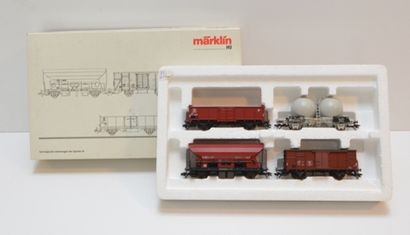 null MÄRKLIN, 47888, 4 wagons de marchandises, époque III (MB).