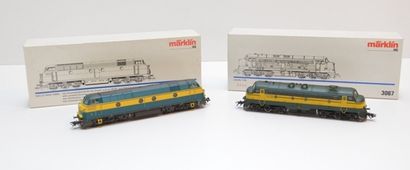 null MÄRKLIN, 2 locos diesel belges : 3067, loco diesel belge, type CC 5216 en vert...