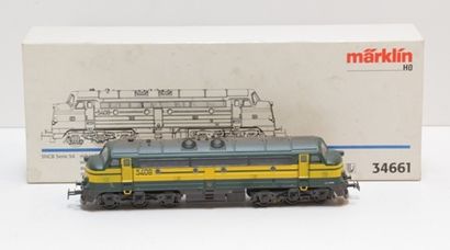 null MÄRKLIN 34661, loco diesel belge CC verte à lignes jaunes, type 54 n° 5408,...