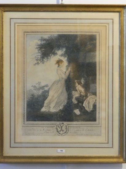 FRAGONARD Jean-Honoré (1732-1806) [d'après] "Le Chiffre d'amour", reproduction, 36x27...