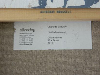 BEAUDRY Charlotte (1968) "Untitled (Oiseaux)", 2012, deux huiles sur toile, une signée...