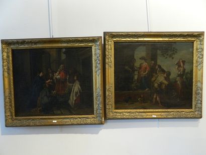 ÉCOLE FLAMANDE - RUBENS Peter Paul (1577-1640) [d'après] "La Visitation" et "La Présentation...