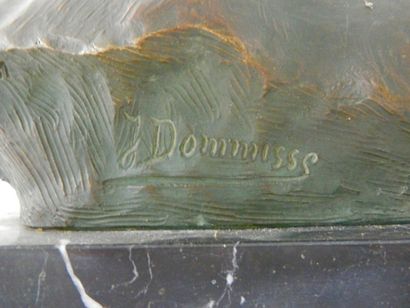 DOMMISSE Johannes (1878-1955) "Jeune homme de profil", mi-XXe, buste en plâtre patiné...