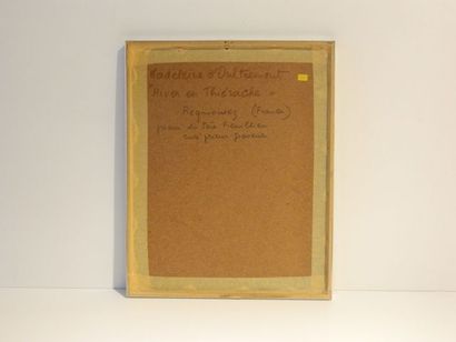 D'OULTREMONT Madeleine "Hiver en Thiérache", XXe, aquarelle sur papier, signée en...