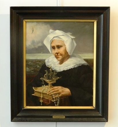 TULPINCK Camille [peintre et historien de l'art] (Bruges, 1861-1946) "Femme de Marin",...