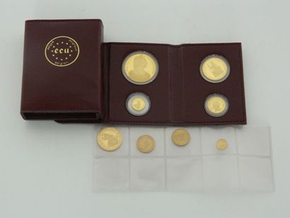 null Ensemble de sept pièces en or, 84 g env. : ÉTAS-UNIS, 1 dollar, 1853 ; RUSSIE,...