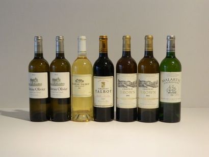 null Ensemble de vins blancs de Bordeaux [états divers des étiquettes, hauteurs parfaites/bas...