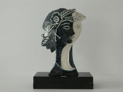 BRAQUE Georges (1882-1963) [d'après] "Persephata", XXe, céramique émaillée sur double...