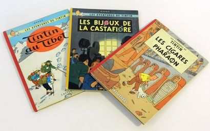 null HERGÉ, REMI Georges dit (1907-1983), bel ensemble de trois albums Les Aventures...