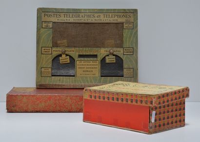 null Vieille boîte de jeu, "Postes Télégraphes Téléphones", vers 1900 ; on y joint...