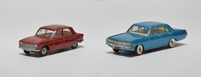 null DINKY France (2) : 510, Peugeot 204, bordeaux (E) - 513, Opel Admiral, bleue...