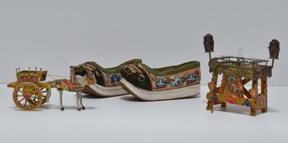 null Varia : paire de chaussures d'enfant style babouche du XIXe siècle [bon état]...