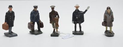 null DURSO, 5 figurines civiles (E).