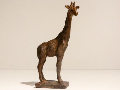 KALITVENTZEFF Véronique "Girafe", 2016, petit sujet en bronze patiné, monogrammé,...