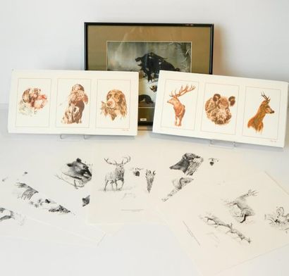 GUISSET M. "Scènes animalières", 2005, suite de sept estampes, signées et numérotées...
