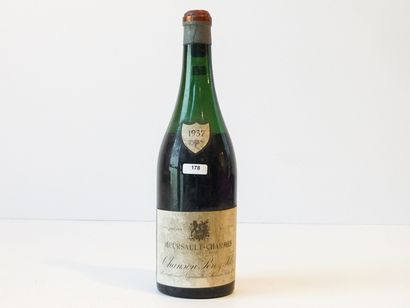 null BOURGOGNE, blanc, Meursault-Charmes, 1937, une bouteille [étiquette abîmée,...