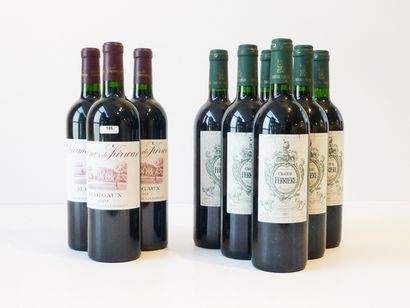null BORDEAUX (MARGAUX), rouge, ensemble de neuf bouteilles :

Château Ferrière,...