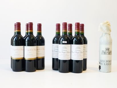 null BORDEAUX (PAUILLAC), rouge, ensemble de onze bouteilles :

Forts de Latour,...