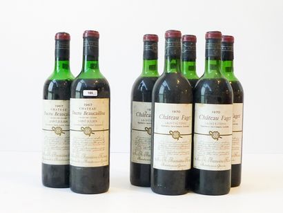 null BORDEAUX, rouge, ensemble de sept bouteilles :

(SAINT-JULIEN), Château Ducru...