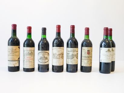 null BORDEAUX, rouge, ensemble de huit bouteilles :

(PAUILLAC), Château Haut-Bages,...