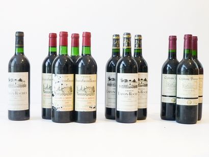 null BORDEAUX, rouge, ensemble de onze bouteilles :

(SAINT-ESTÈPHE), Château Lafon-Rochet,...