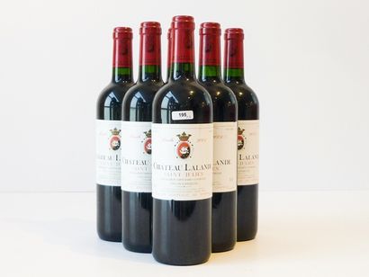 null BORDEAUX (SAINT-JULIEN), rouge, Château Lalande, cru bourgeois 2005, six bouteilles...