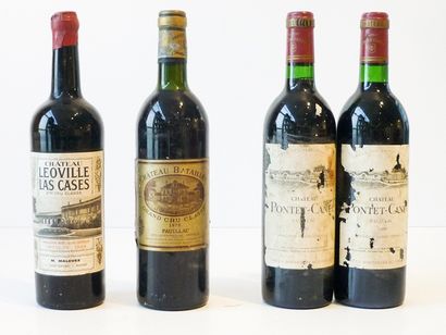 null BORDEAUX, rouge, ensemble de quatre bouteilles :

(SAINT-JULIEN), Château Léoville...