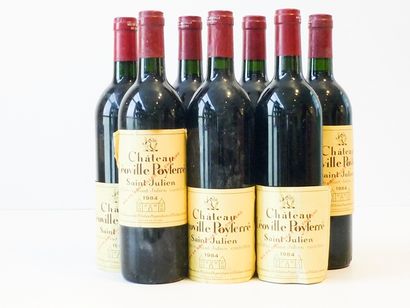 null BORDEAUX (SAINT-JULIEN), rouge, Château Léoville Poyferré, 1984, sept bouteilles...