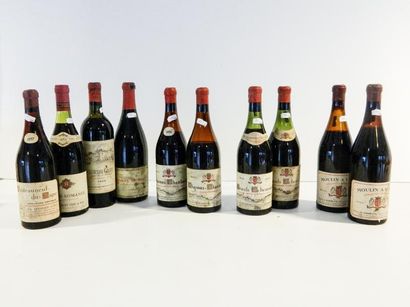 null Ensemble de dix bouteilles :
BOURGOGNE, rouge, Grands-Echézeaux, tête de cuvée...