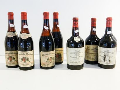 null BOURGOGNE, rouge, ensemble de huit bouteilles :
Chambolle-Musigny, cuvée première...