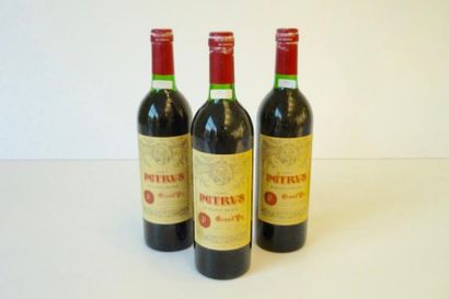 null BORDEAUX (POMEROL), rouge, Pétrus, grand vin 1980, trois bouteilles [très légèrement...