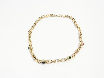 null Lot composé d'un collier avec des pierres de couleur et d'un bracelet avec des...