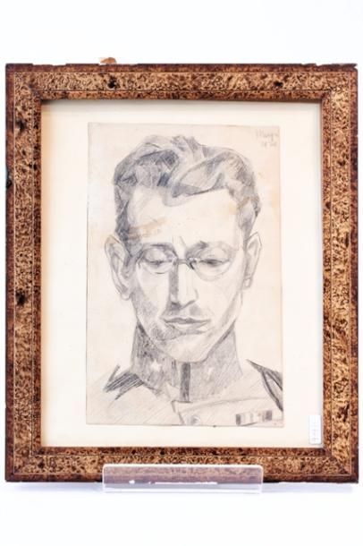 MAGRITTE René (1898-1967) "Portrait de Maurice Theis", 1920, crayon sur papier fort,...