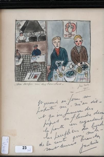 VAN GINDERTAEL Emil dit Jean Milo (1906-1993) "Un souper rue des Bouchers" 1917,...