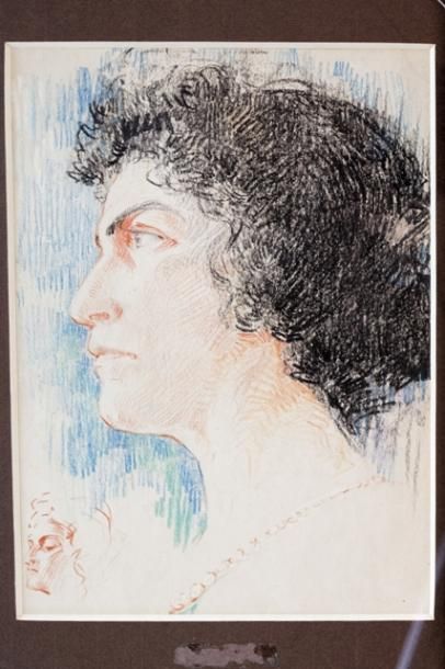 ENSOR James (1860-1949) "L'Artiste à son chevalet" (recto) et "Double portrait d'Augusta...