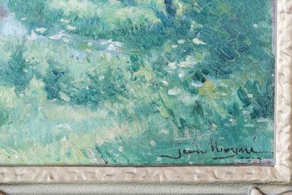 MAYNÉ Jean (1850-1905) "Paysage bucolique", fin XIXe, huile sur panneau, signée et...