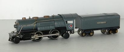 null LIONEL écart. O : locomotive 121 grise "Lionel Lines", tender à 4 axes [bel...