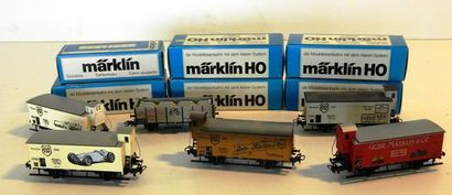 null MÄRKLIN, 6 Museumswagen [boîtes bleues] : de 1985 à 1990 (MB).