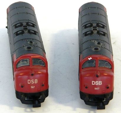 null MÄRKLIN 3067 (2), 2 locos diesel CC danoises rouges et noires : 

- 5e version...