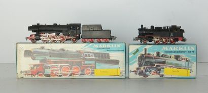 null MÄRKLIN, 2 locomotives : 

- 3097/2 (1970), locomotive 131 noire 23 014 de la...