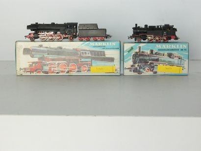 null MÄRKLIN, 2 locomotives : 

- 3097/2 (1970), locomotive 131 noire 23 014 de la...