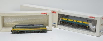 null MÄRKLIN, 2 locos diesel CC belges : 

- 34671, série 5531 en bleu et vert turquoise,...