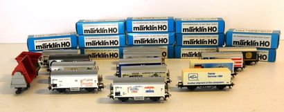 null MÄRKLIN, 13 wagons publicitaires (MB) [boîtes bleues].