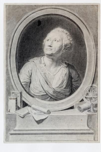 ECOLE FRANCAISE "Portrait en buste dans un médaillon de Louis-Jacques Goussier (1722-1799)",...