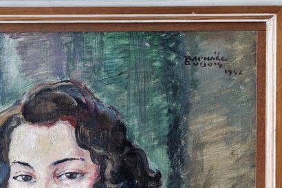 DUBOIS Raphaël (1888-1960) "Femme assise", 1942, huile sur toile, signée et datée...