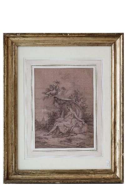 VALLIN Jacques Antoine (circa 1760-1831) "Vénus entourée de putti dans un paysage"...