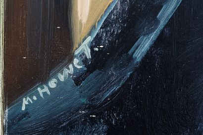 HOWET Marie (1897-1984) "Garçon au livre rouge", mi-XXe, huile sur toile, signée...